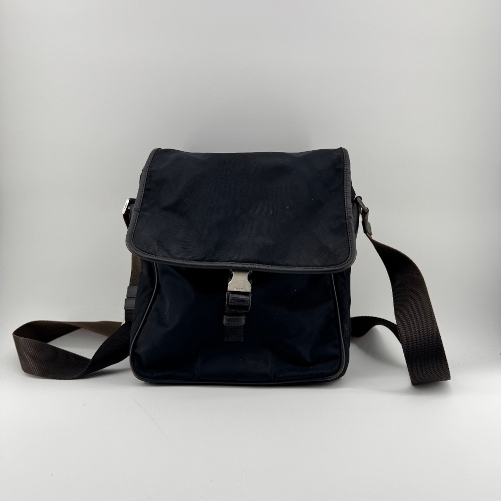 Prada Nylon Messenger Bag – Classic Black